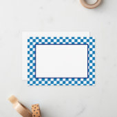 Note Card-Blue & White Checkers Mitteilungskarte (Vorderseite/Rückseite Beispiel)