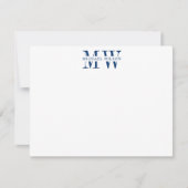 Note Card: Bold Navy Blue Monogram Initial Mitteilungskarte (Vorderseite)