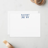 Note Card: Bold Navy Blue Monogram Initial Mitteilungskarte (Vorderseite/Rückseite Beispiel)