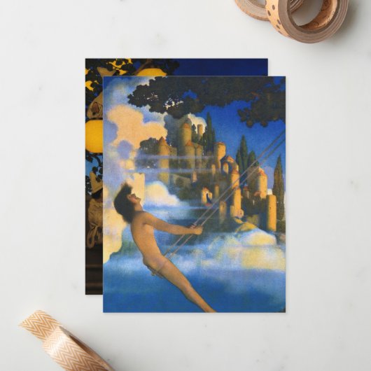Note Card by Maxfield Parrish Mitteilungskarte (Vorderseite/Rückseite Beispiel)