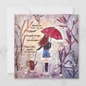 Note card custom painting Girl with dog (Vorderseite)