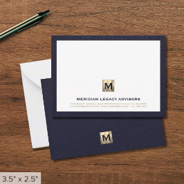 Note Card der Luxe Navy Gold Anwaltskanzlei Mitteilungskarte