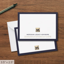 Note Card der Luxe Navy Gold Anwaltskanzlei