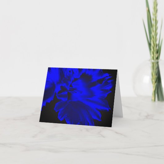 Note Card: Electric Blue Daffodil Blume Dankeskarte (Vorderseite)