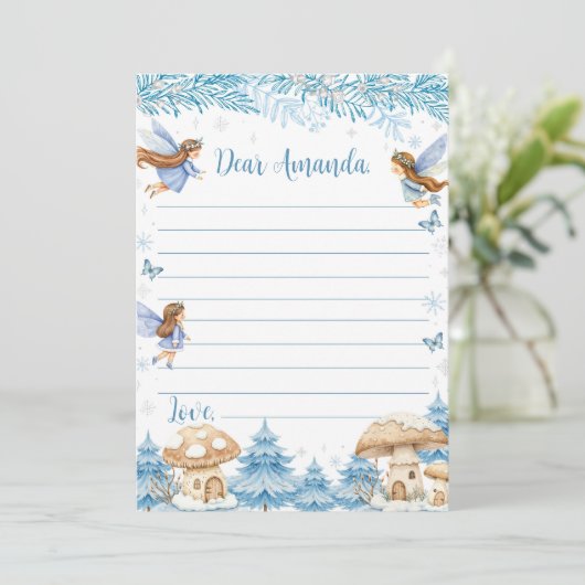 Note Card: Fairy Winter Garden Time Capsule Dankeskarte (Stehend Vorderseite)