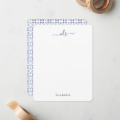 Note Card, France Blue & White Mitteilungskarte (Vorderseite/Rückseite Beispiel)