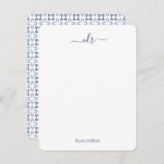 Note Card, France Blue & White Mitteilungskarte