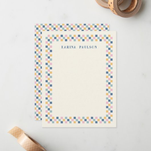 Note Card für den Schreibtisch des Checkerboards - Mitteilungskarte (Vorderseite/Rückseite Beispiel)