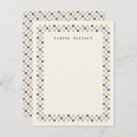 Note Card für den Schreibtisch des Checkerboards - Mitteilungskarte (Vorne/Hinten)