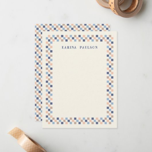 Note Card für den Schreibtisch des Schachbrettbild Mitteilungskarte (Vorderseite/Rückseite Beispiel)