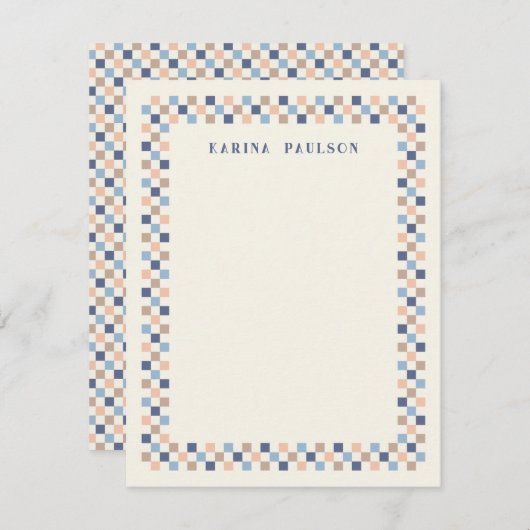 Note Card für den Schreibtisch des Schachbrettbild Mitteilungskarte (Vorne/Hinten)