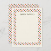 Note Card für den Schreibtisch des Schachbrettbild Mitteilungskarte (Vorne/Hinten)