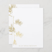 Note Card für die Gold Eastern Pine Needle Mitteilungskarte (Vorne/Hinten)