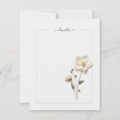 Note Card für Elegante Blume Persönliche Chic Stat Mitteilungskarte (Vorderseite)