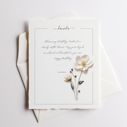 Note Card für Elegante Blume Persönliche Chic Stat Mitteilungskarte