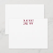 Note Card für muffe Burgundy Monogram Mitteilungskarte (Vorne/Hinten)