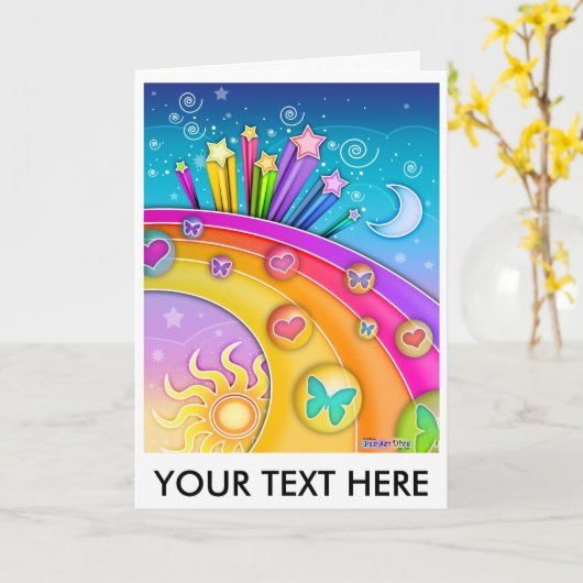 Note Card, Grußkarte - Retro Pop Art Sixties S Karte (Gelbe Blume)