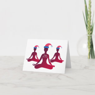 Note Card Happy New Year Meditation Feiertagskarte