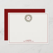 Note Card Holiday Wreath Einladung (Vorne/Hinten)