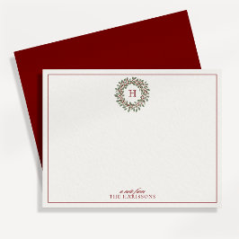 Note Card Holiday Wreath Einladung