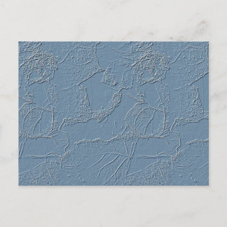 Note card in blue abstract leaf nature design postkarte