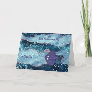 Note Card in Blue Sea Design Dankeskarte