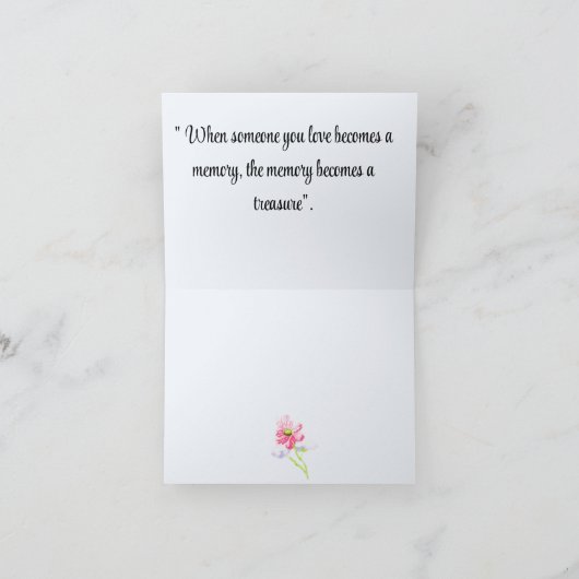 Note Card : In Sympathy Karte (Innenseite)