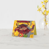Note Card Leere Inside Tea Wasserkocher mit Frucht Karte (Gelbe Blume)