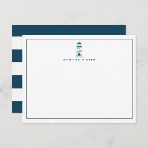 Note Card Lighthouse Navy Blue Stationery Mitteilungskarte