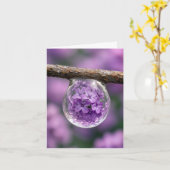 Note Card Lilac Blossom Reflected in Raindrop Karte (Gelbe Blume)