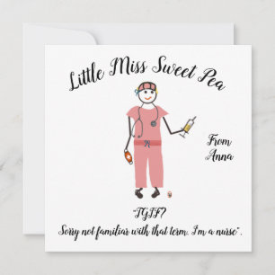 Note Card Little Miss Sweet Pea - Nurse Mitteilungskarte