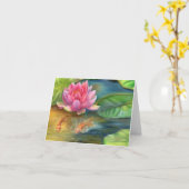 Note Card - Lotus Blume and Goldfish Karte (Gelbe Blume)