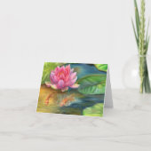 Note Card - Lotus Blume and Goldfish Karte (Vorderseite)