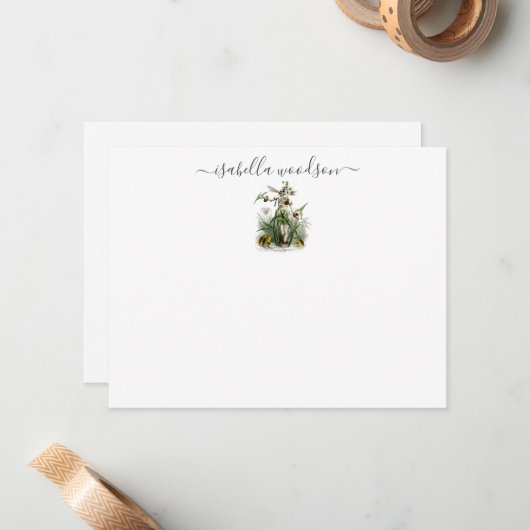 Note Card: Magic Fairy Pixie Script Mitteilungskarte (Vorderseite/Rückseite Beispiel)