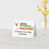 Note Card - Martinis v. Happy Pills Karte (Gelbe Blume)