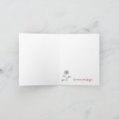 Note Card mit Blue Whimsical Blume Karte (Innenseite)
