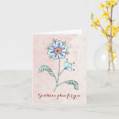 Note Card mit Blue Whimsical Blume Karte (Gelbe Blume)