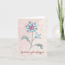 Note Card mit Blue Whimsical Blume