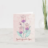 Note Card mit Whimsical Tulips Karte (Vorderseite)