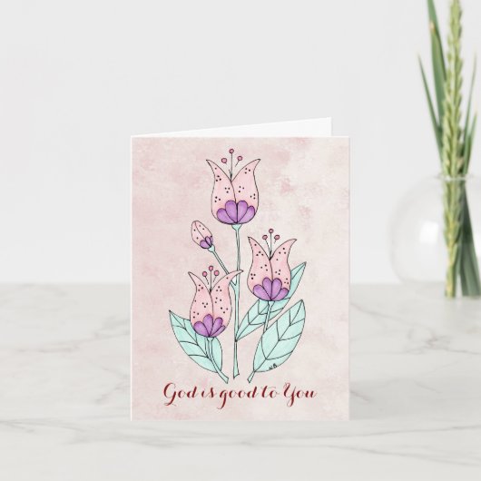 Note Card mit Whimsical Tulips Karte (Vorderseite)