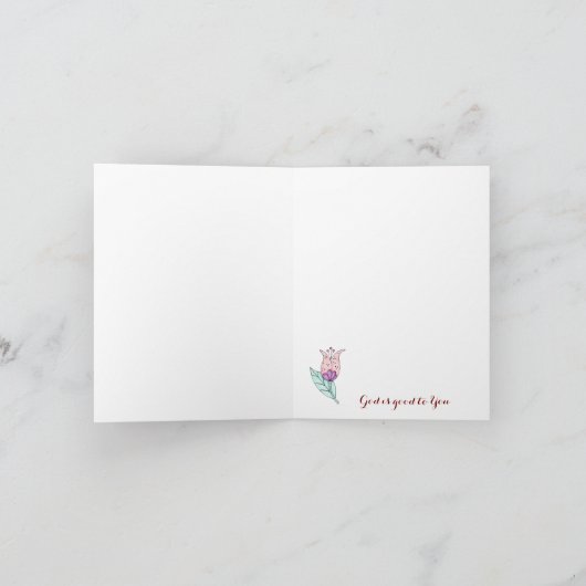 Note Card mit Whimsical Tulips Karte (Innenseite)