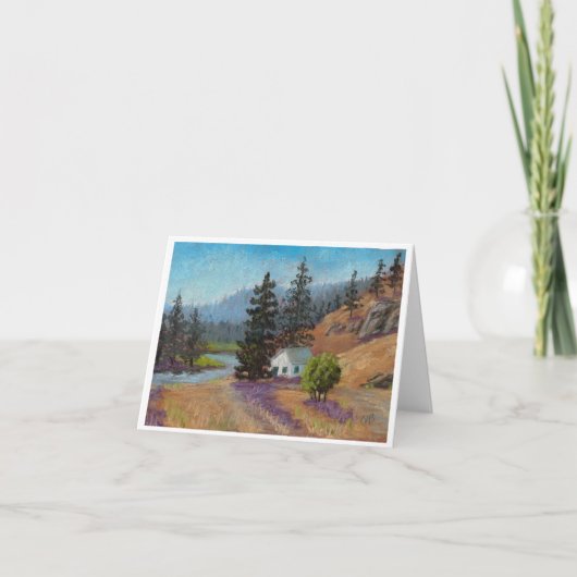 Note Card mit White House und Mountain Dankeskarte (Vorderseite)