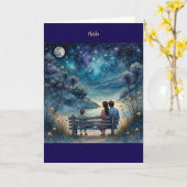 Note Card Mondlicht mit Family Blank Innen Karte (Gelbe Blume)