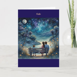 Note Card Mondlicht mit Family Blank Innen Karte