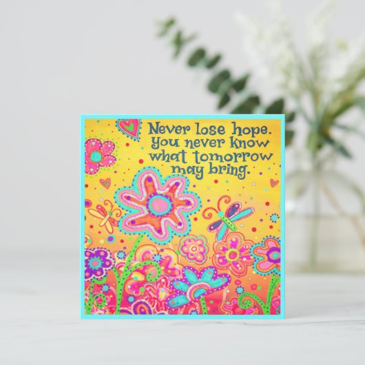 Note Card "Never Lose Hope" Einladung (Stehend Vorderseite)