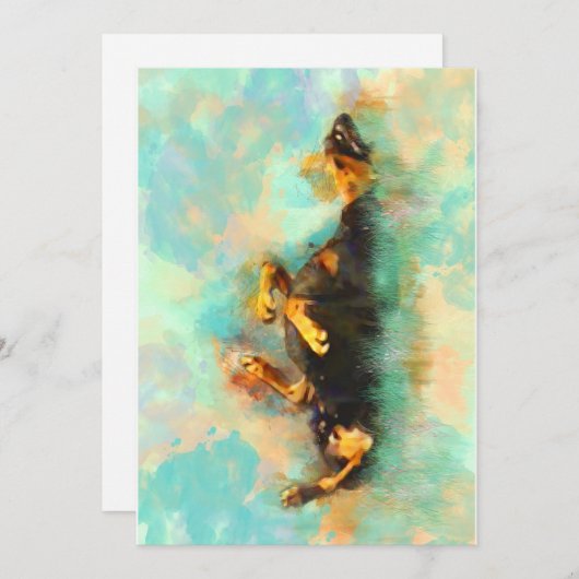 Note Card - Rolling Doberman Pinscher Dankeskarte (Vorne/Hinten)