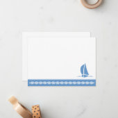 Note Card Sailboat Mitteilungskarte (Vorderseite/Rückseite Beispiel)