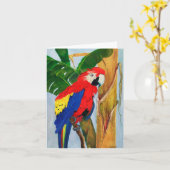 Note Card - Tropischer Papagei Karte (Gelbe Blume)