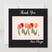 Note Card Vielen Dank mit sechs Tulips Dankeskarte (Vorderseite)