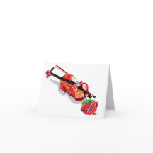 Note Card/Violine mit Rose